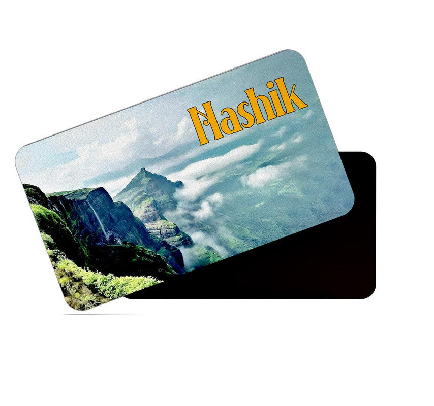 dhcrafts Rectangular Rubber Fridge Magnet / Magnetic Card Multicolor Maharashtra Nashik Design Pack of 1 (8.6cm x 5.4cm)
